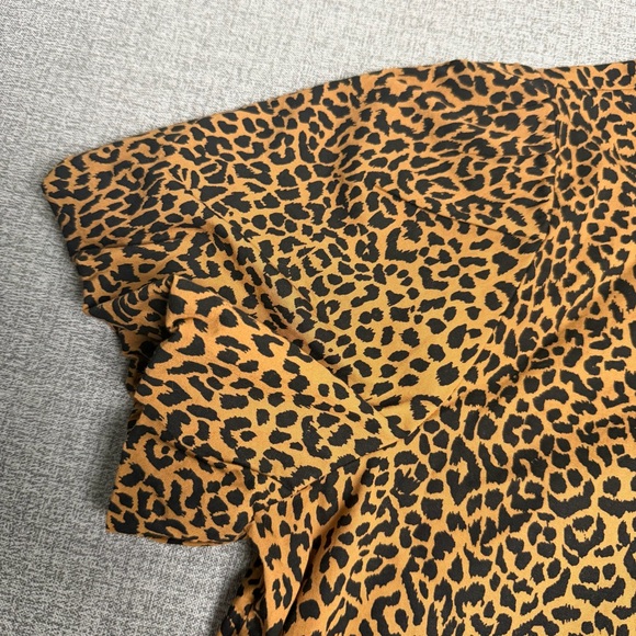 J. Crew Leopard Print Short Sleeve Button-Front Blouse - Picture 4 of 7